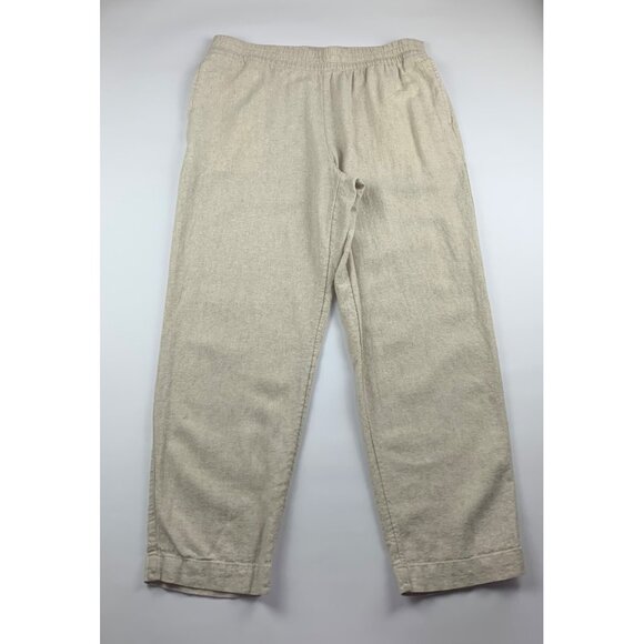TALL Old Navy Natural Linen Blend High Rise Straight Leg Lounge Pant LT - Picture 1 of 7